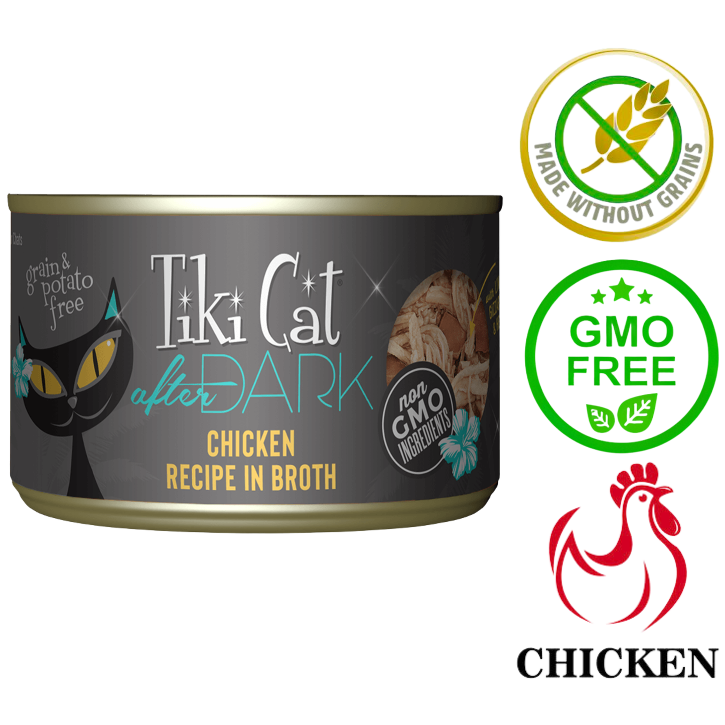 Tiki Cat - After Dark Chicken In Broth Canned Cat Food - 2.8 Oz