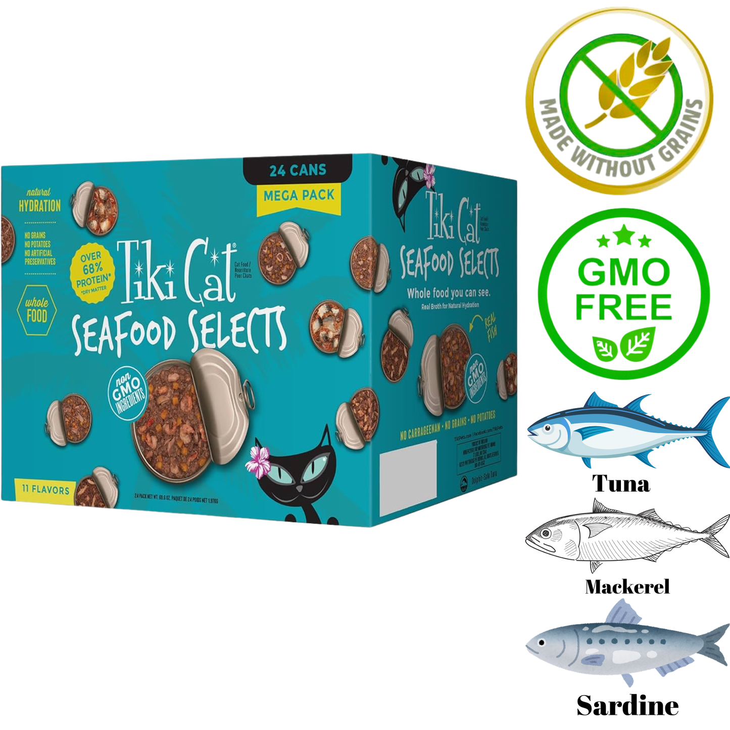 Tiki Cat - Seafood Selects Variety Pack Canned Cat Food - 2.8 Oz