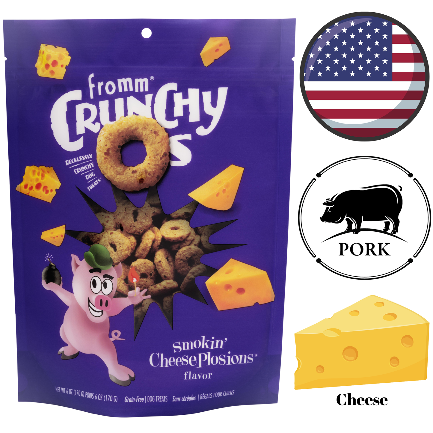 Fromm - Crunchy O's Smokin' CheesePlosions Dog Treats - 6 Oz