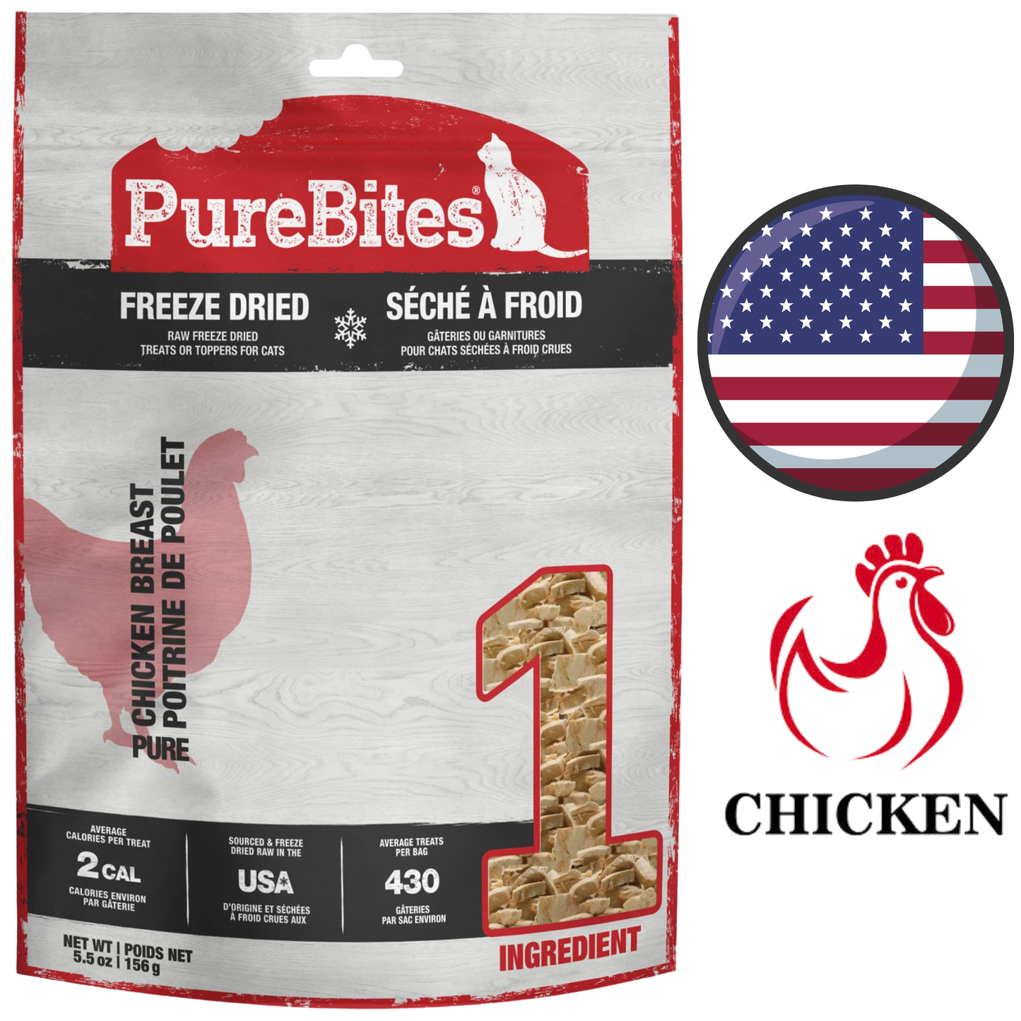 PureBites - Chicken Breast Freeze Dried Cat Treats - 156 Grams