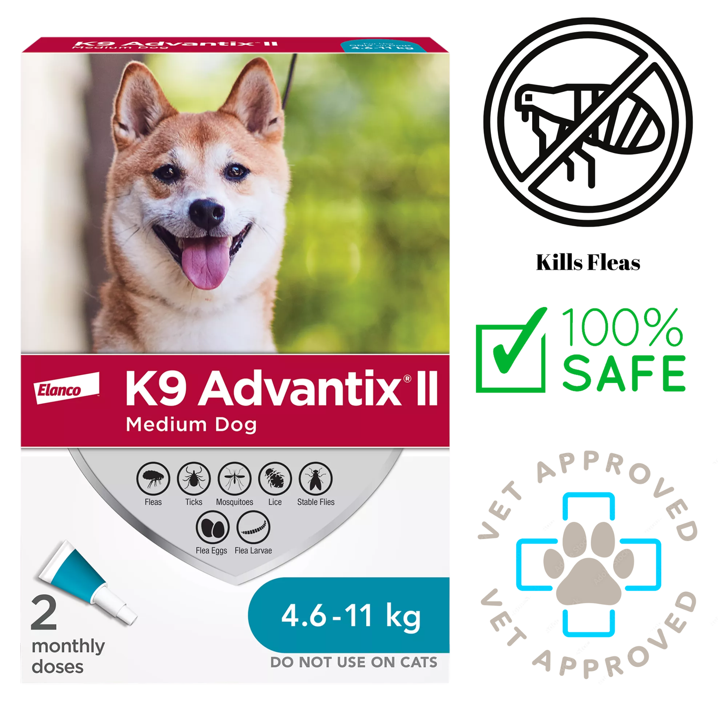 Advantix II - Flea & Tick Medicine - Medium Dogs