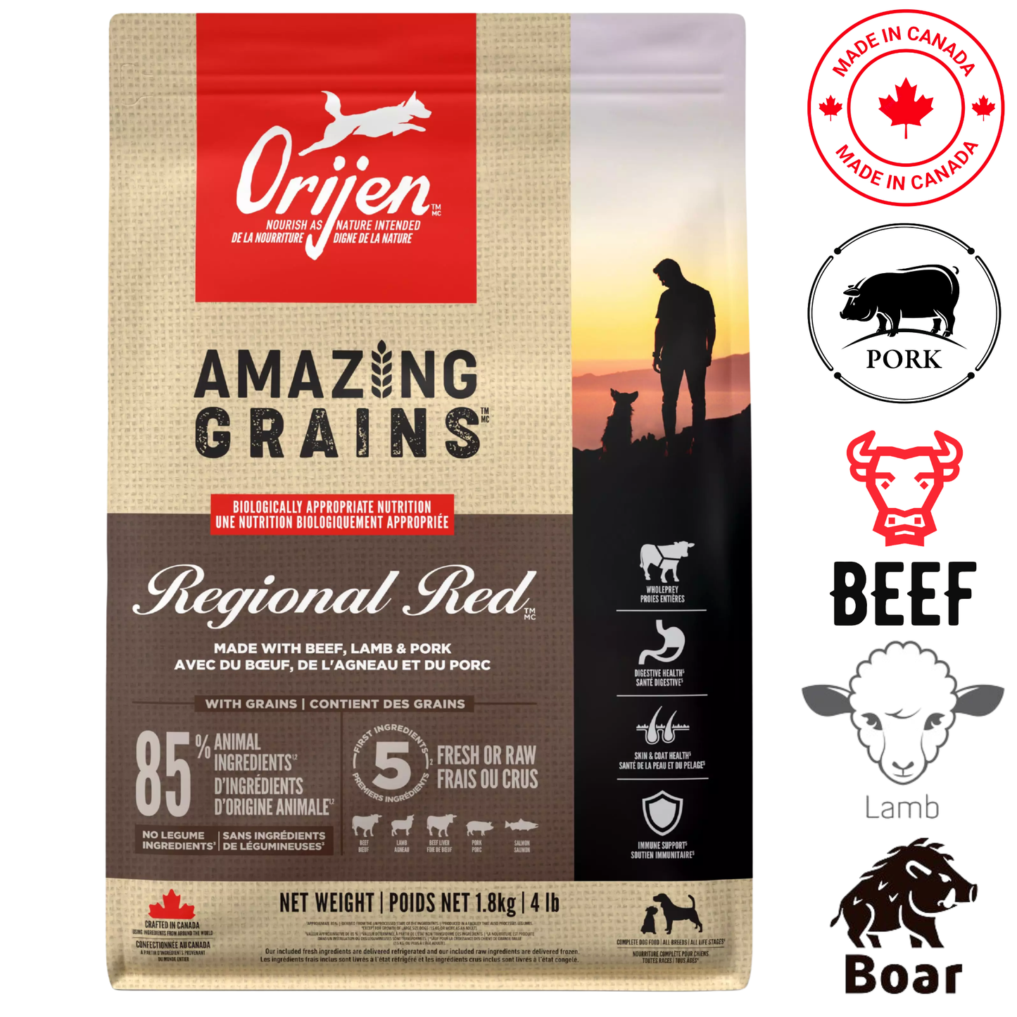 Orijen - Amazing Grains Regional Red Dry Dog Food