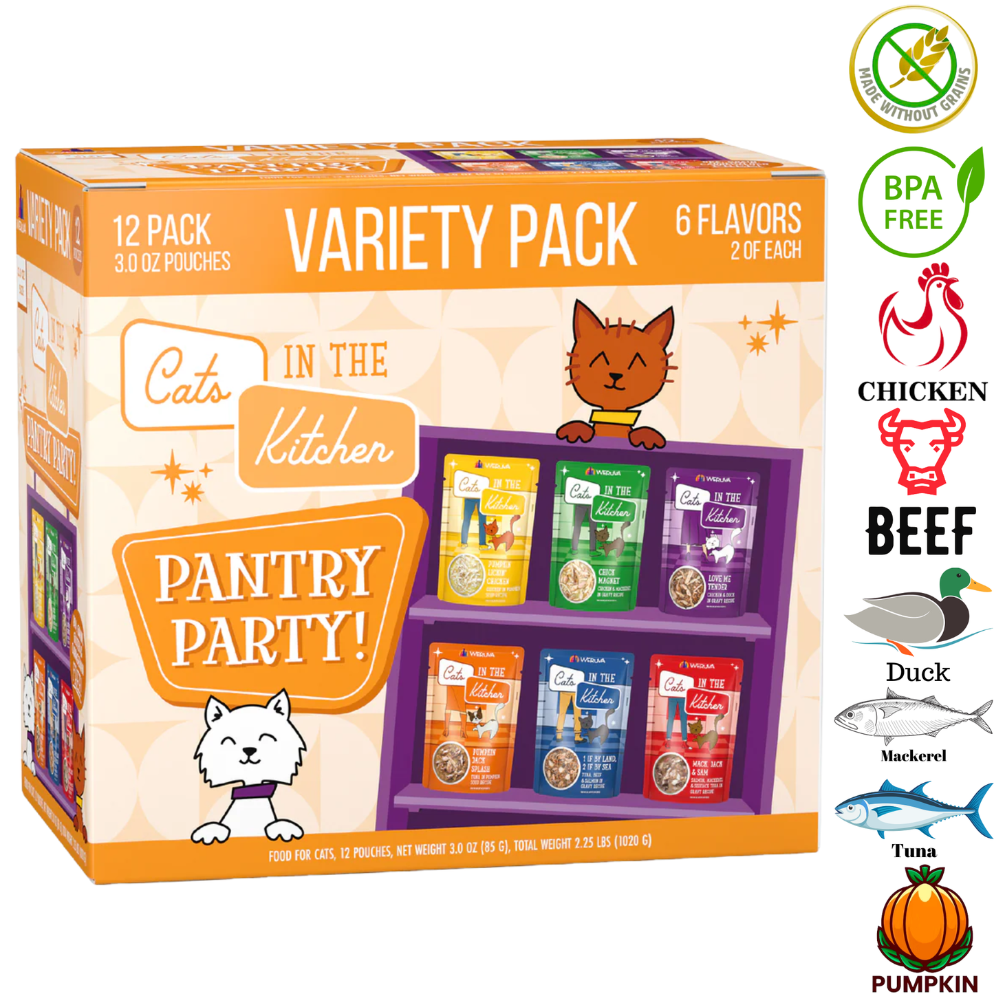 Weruva - Cats In The Kitchen Pantry Party Variety Pack Wet Cat Food Pouch - 3 Oz