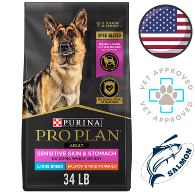 Purina - Pro Plan Large Breed Sensitive Skin & Stomach Salmon & Rice Dry Dog Food - 34 lb