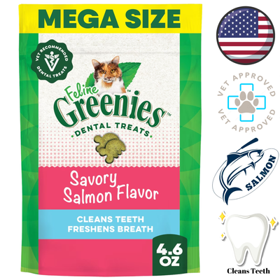 Greenies - Oven-Roasted Salmon Dental Cat Treats - 4.6 Oz