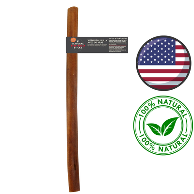 Canine Naturals - Natural Bully Beef Stick Dog Treats - 10 In