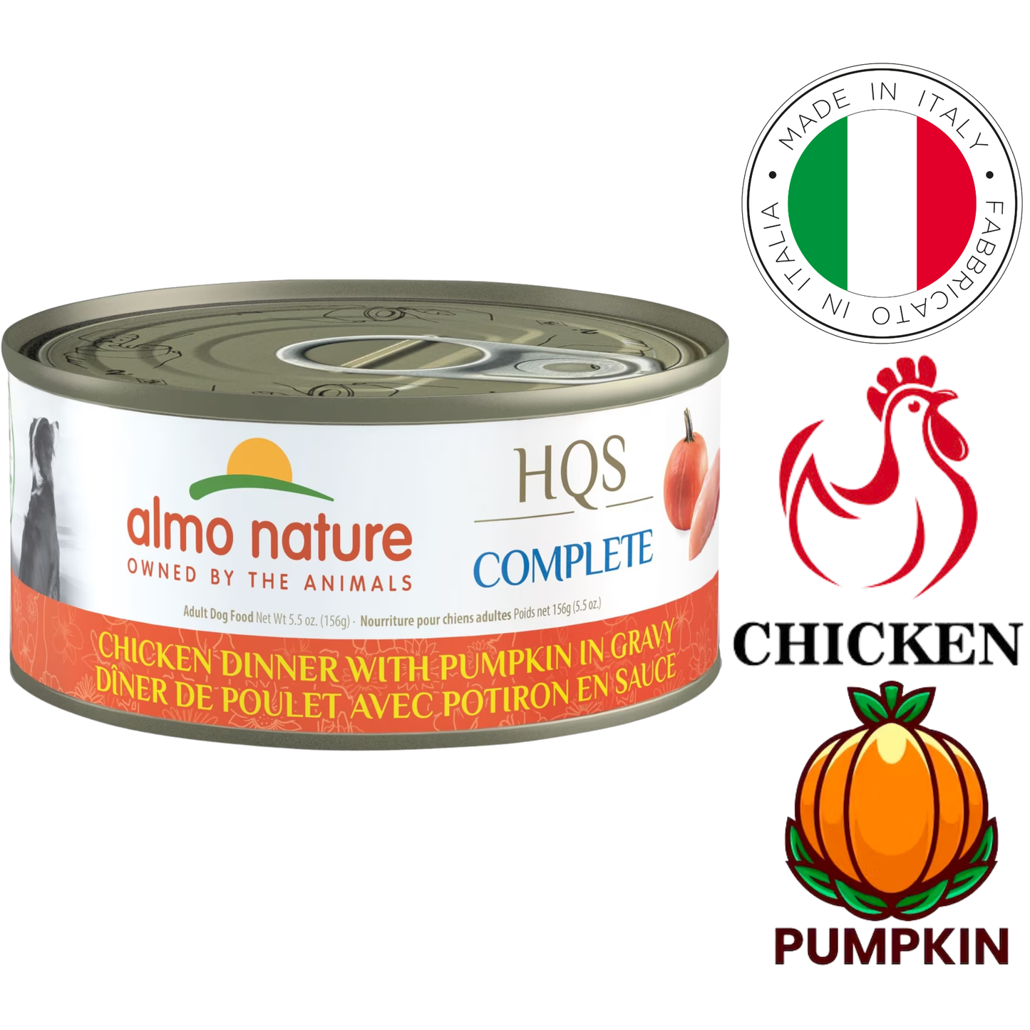 Almo Nature - Chicken & Pumpkin In Gravy Canned Dog Food - 156 Grams
