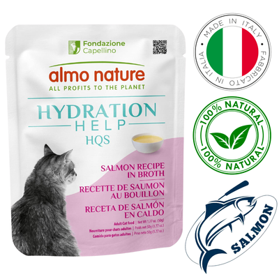 Almo Nature - Hydration Help Salmon Broth Wet Cat Food Pouch - 1.75 Oz