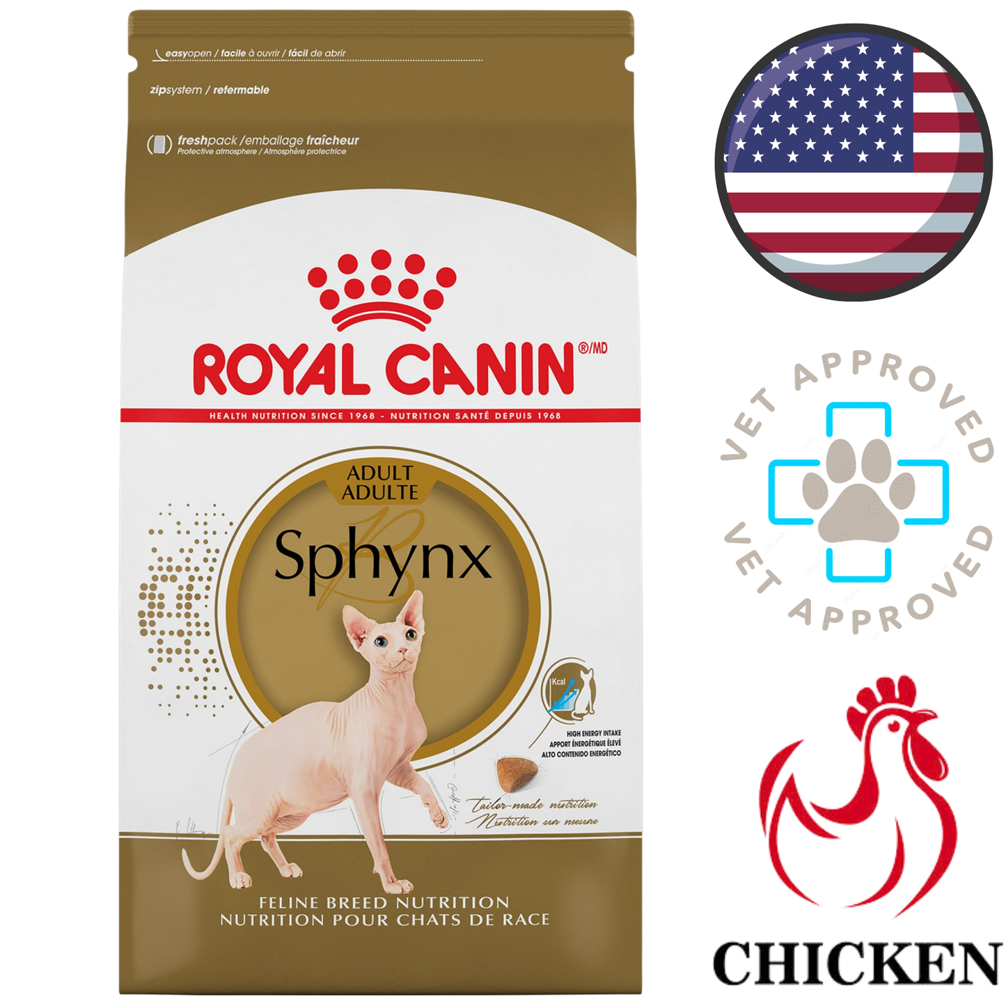 Royal Canin - Breed Health Nutrition Sphynx Adult Dry Cat Food - 7 lb