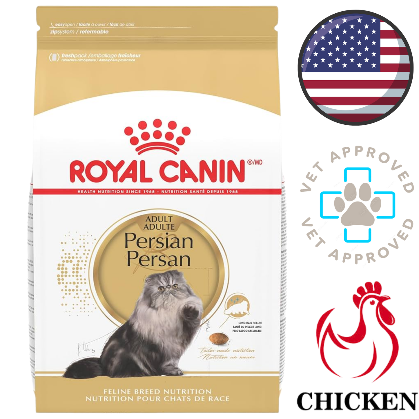 Royal Canin - Breed Health Nutrition Persian Adult Dry Cat Food - 7 lb