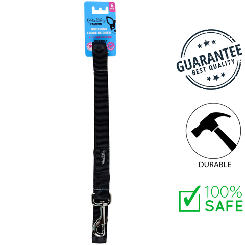 Riley & Rex - 4 Ft Solid Nylon Dog Leash — main