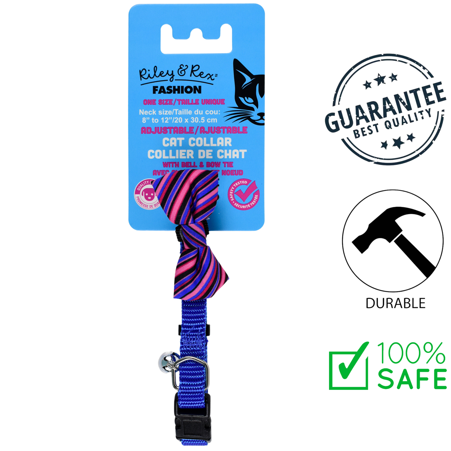 Riley & Rex - Solid Nylon Bowtie Cat Collar