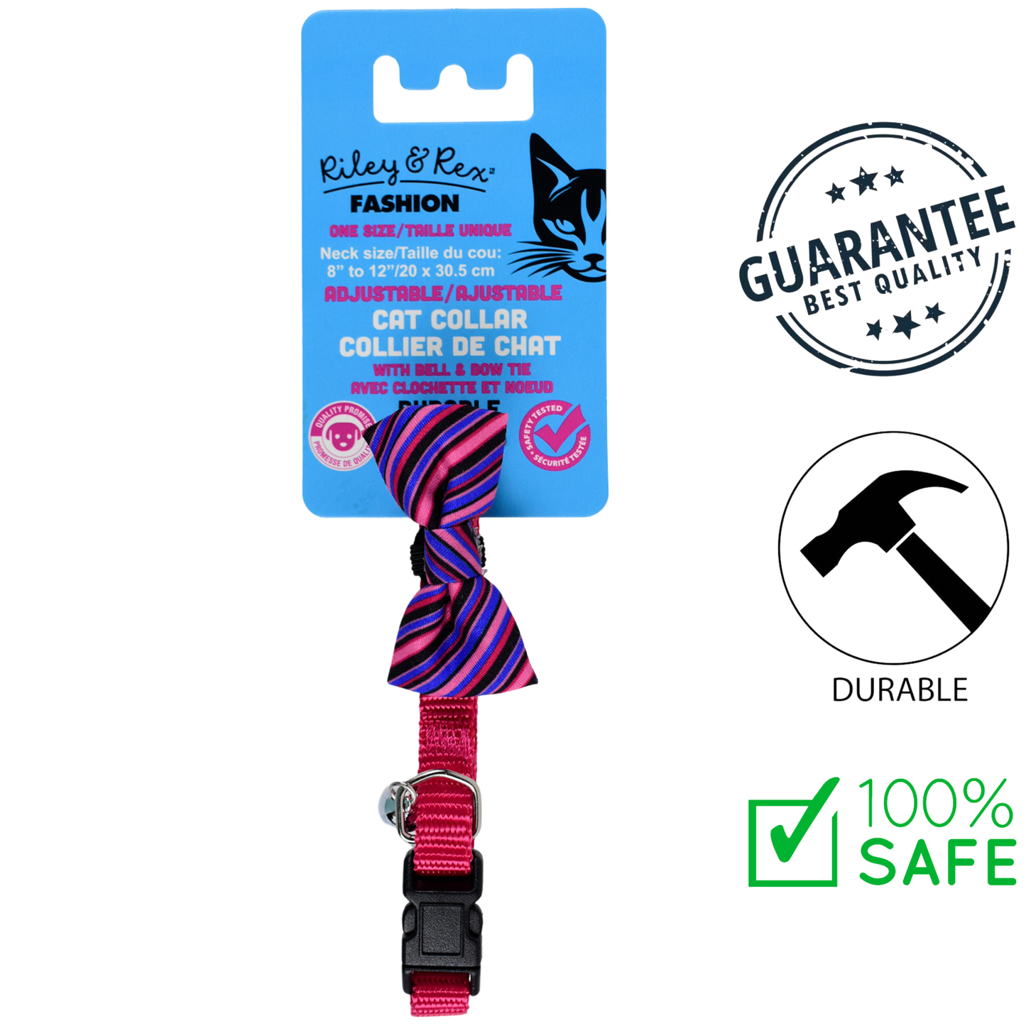 Riley & Rex - Solid Nylon Bowtie Cat Collar