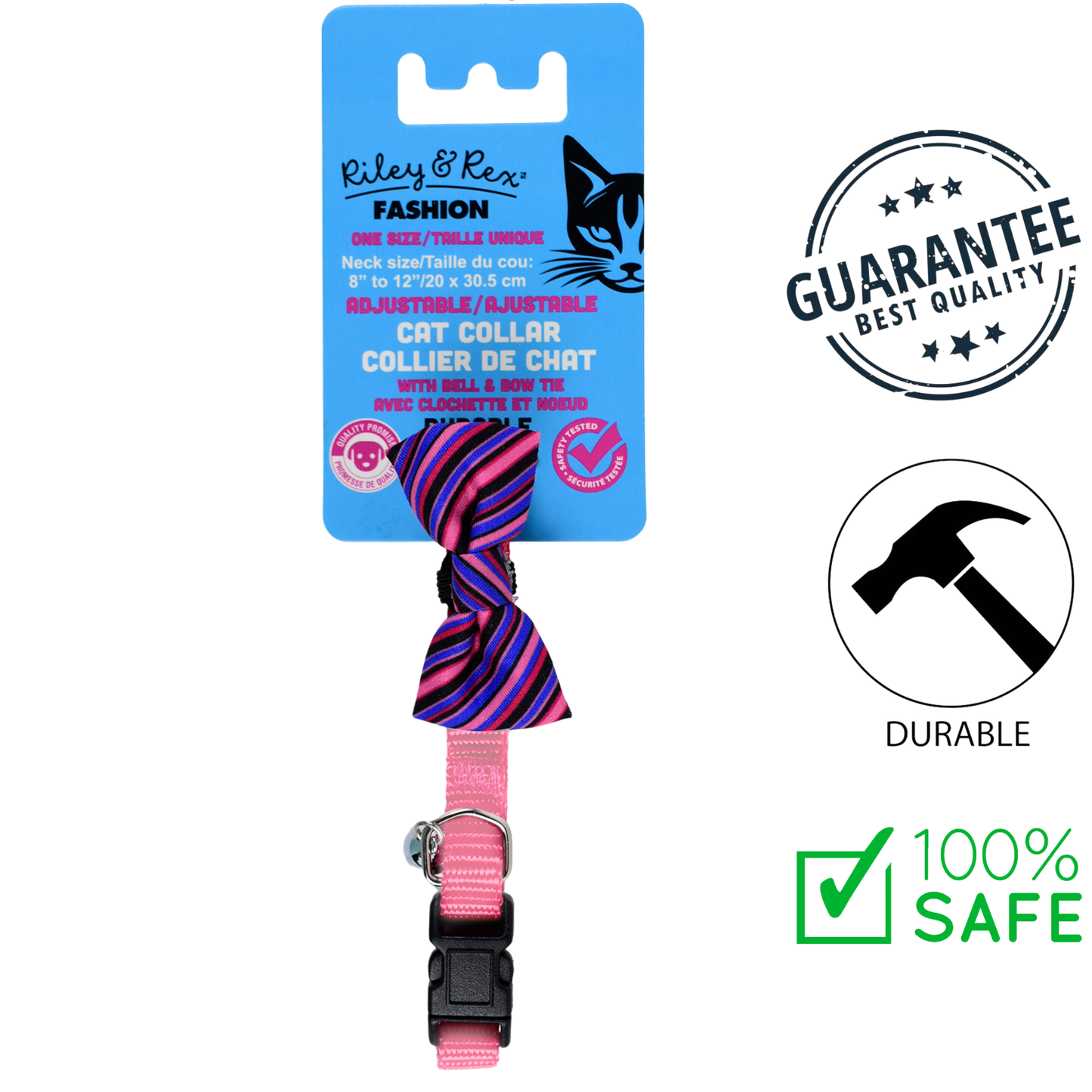 Riley & Rex - Solid Nylon Bowtie Cat Collar