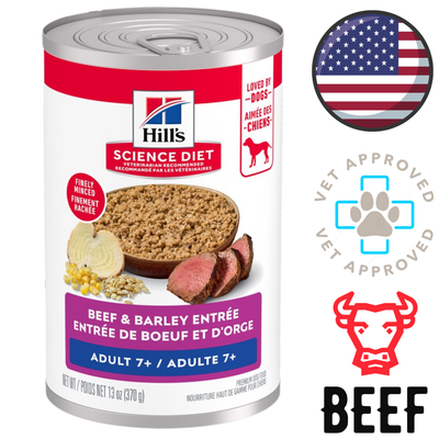 Hill's Science Diet - Finely Minced Beef & Barley Entree Senior 7+ Canned Dog Food - 13 Oz