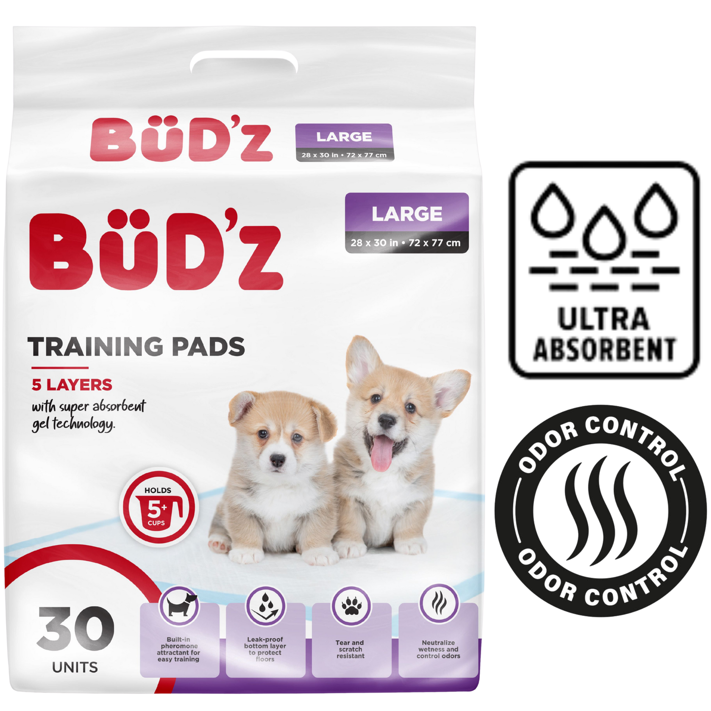 BuD'z - Disposable Large Training Puppy Pads