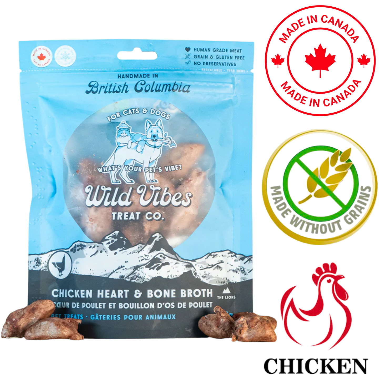 Wild Vibes - Chicken Heart & Bone Broth Pet Treats