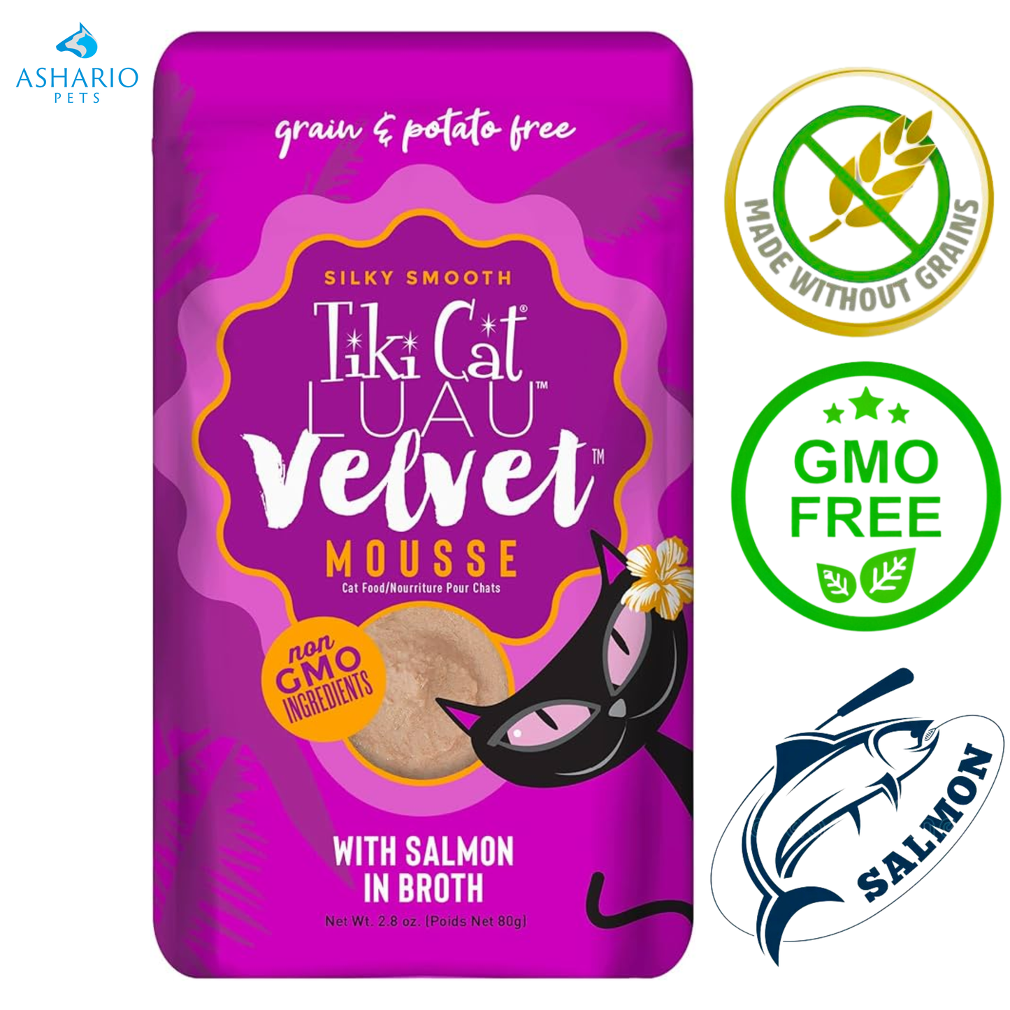 Tiki Cat - Luau Velvet Mousse Salmon In Broth Wet Cat Food Pouch