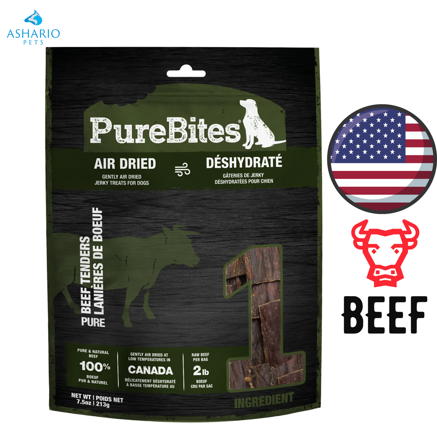 PureBites - Beef Jerky Air Dried Dog Treats