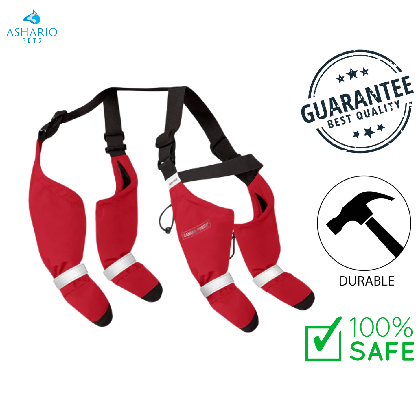 Canada Pooch - Dog Suspender Boots - Red