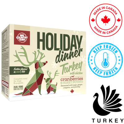 Big Country Raw - Holiday Turkey Dinner Carton Raw Dog Food - 2 lb