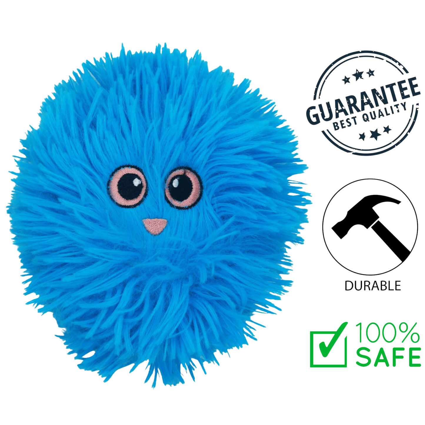 BuD'z - Fluffy Ball Plush Dog Toy - Medium