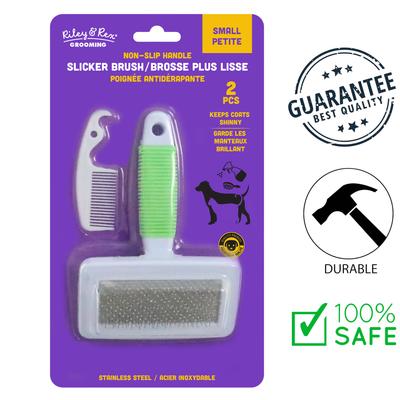 Riley & Rex - Non-Slip Handle Slicker Brush