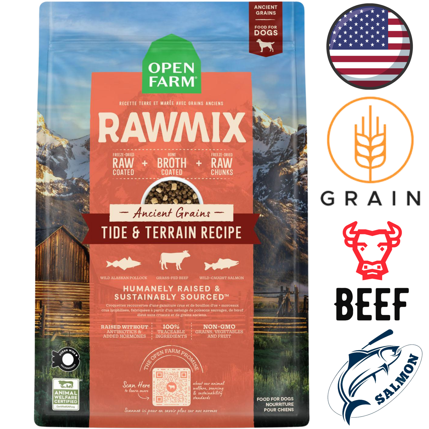 Open Farm - Tide & Terrain & Ancient Grains RawMix Dry Dog Food