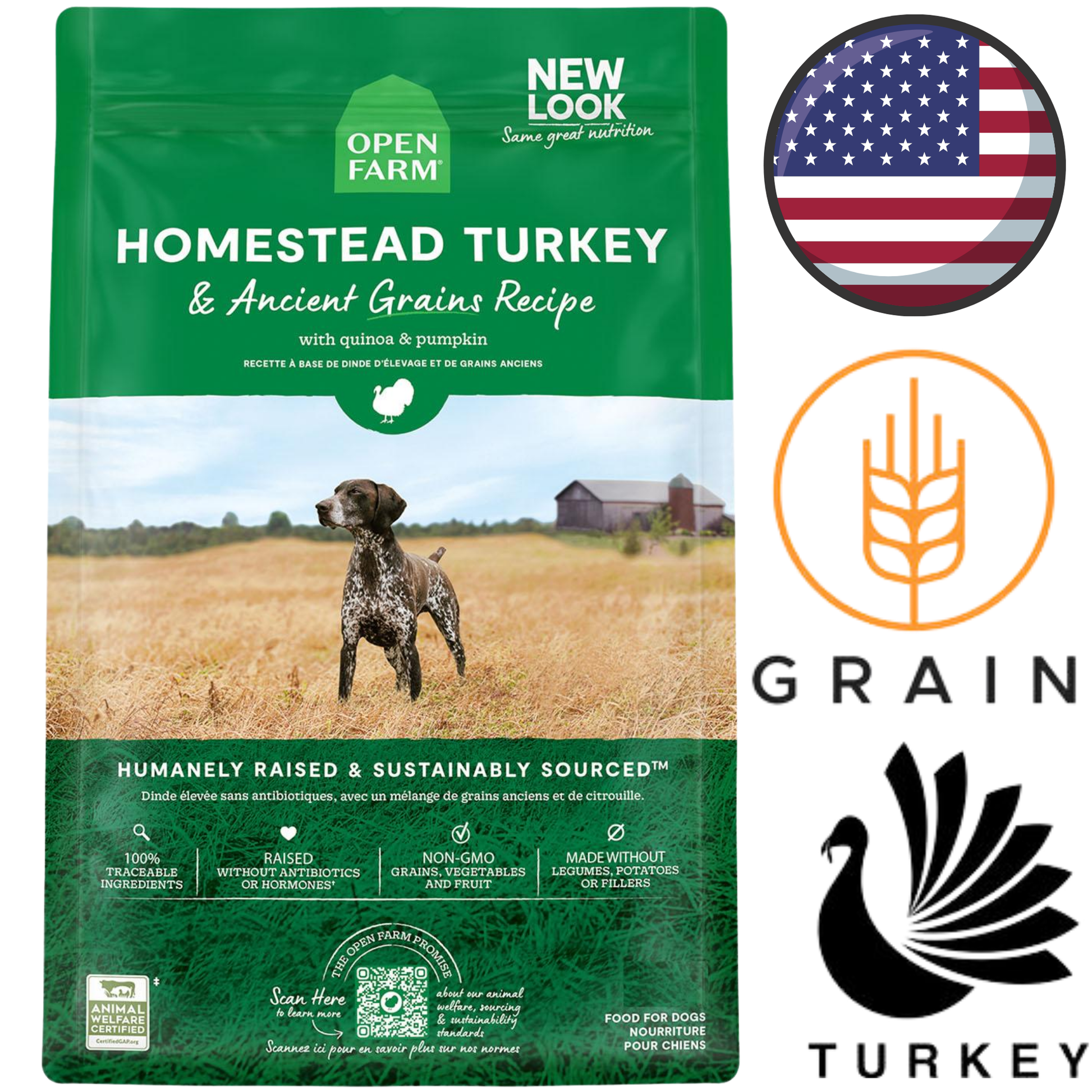 Open Farm - Homestead Turkey & Ancient Grains Dry Dog Food