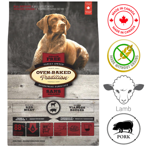 Oven-Baked Tradition - 所有犬种所有生命阶段无谷物红肉干狗粮 - 5磅，25磅