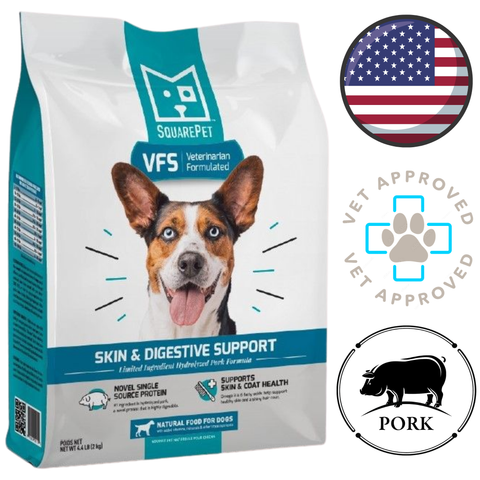 SquarePet - Croquettes pour chiens avec soutien de la peau et de la digestion - 4,4 lb, 22 lb
