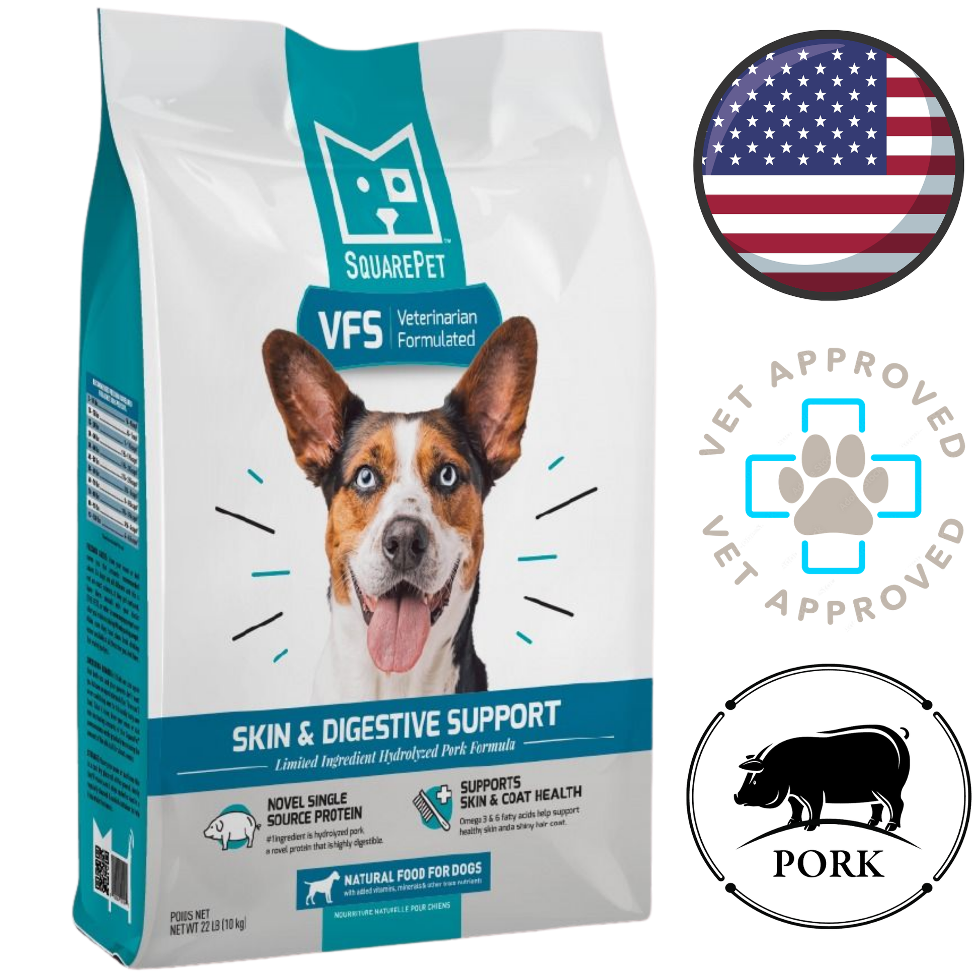 SquarePet - Skin & Digestive Support Dry Dog Food