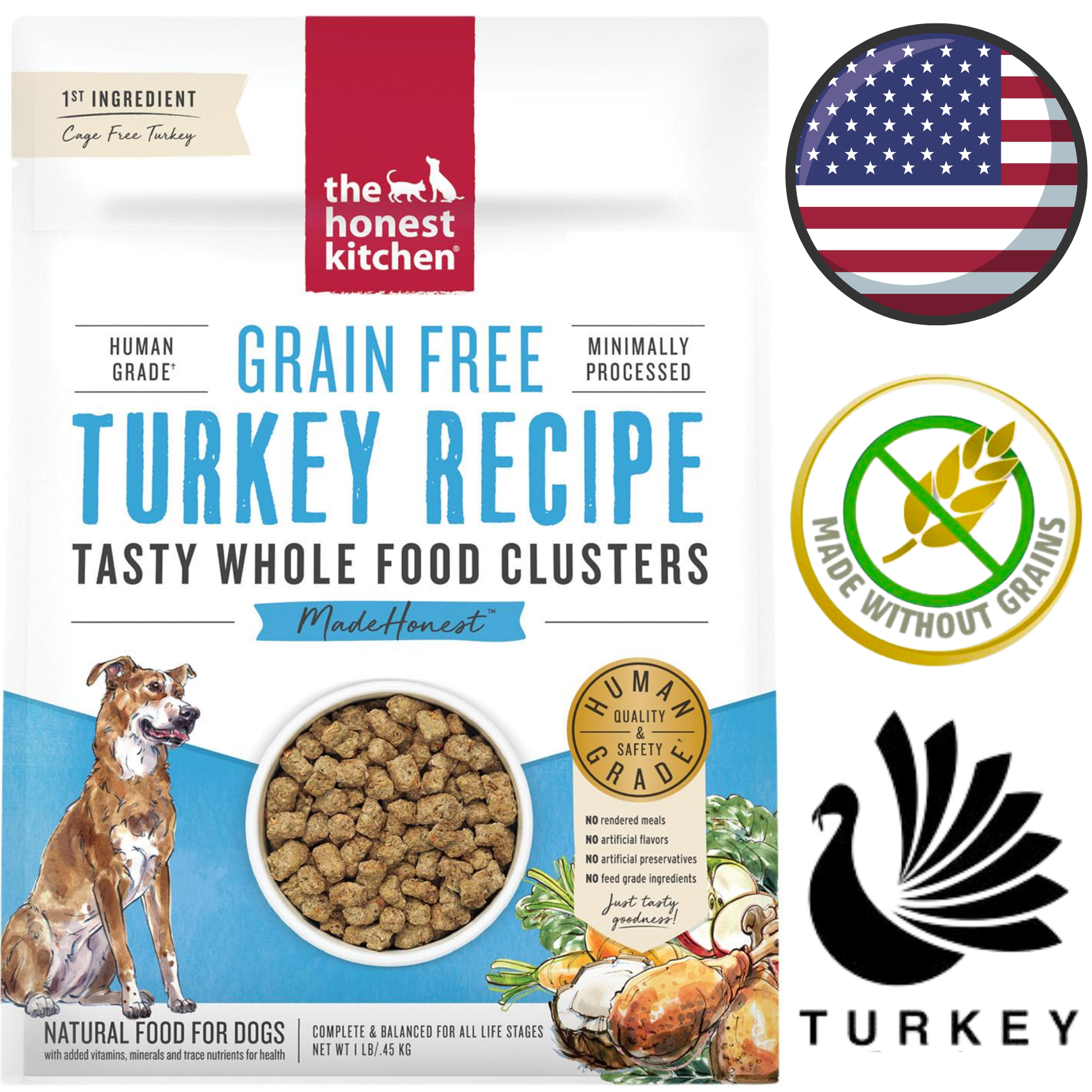 The Honest Kitchen - Grain Free Whole Food Clusters Turkey Dog Food