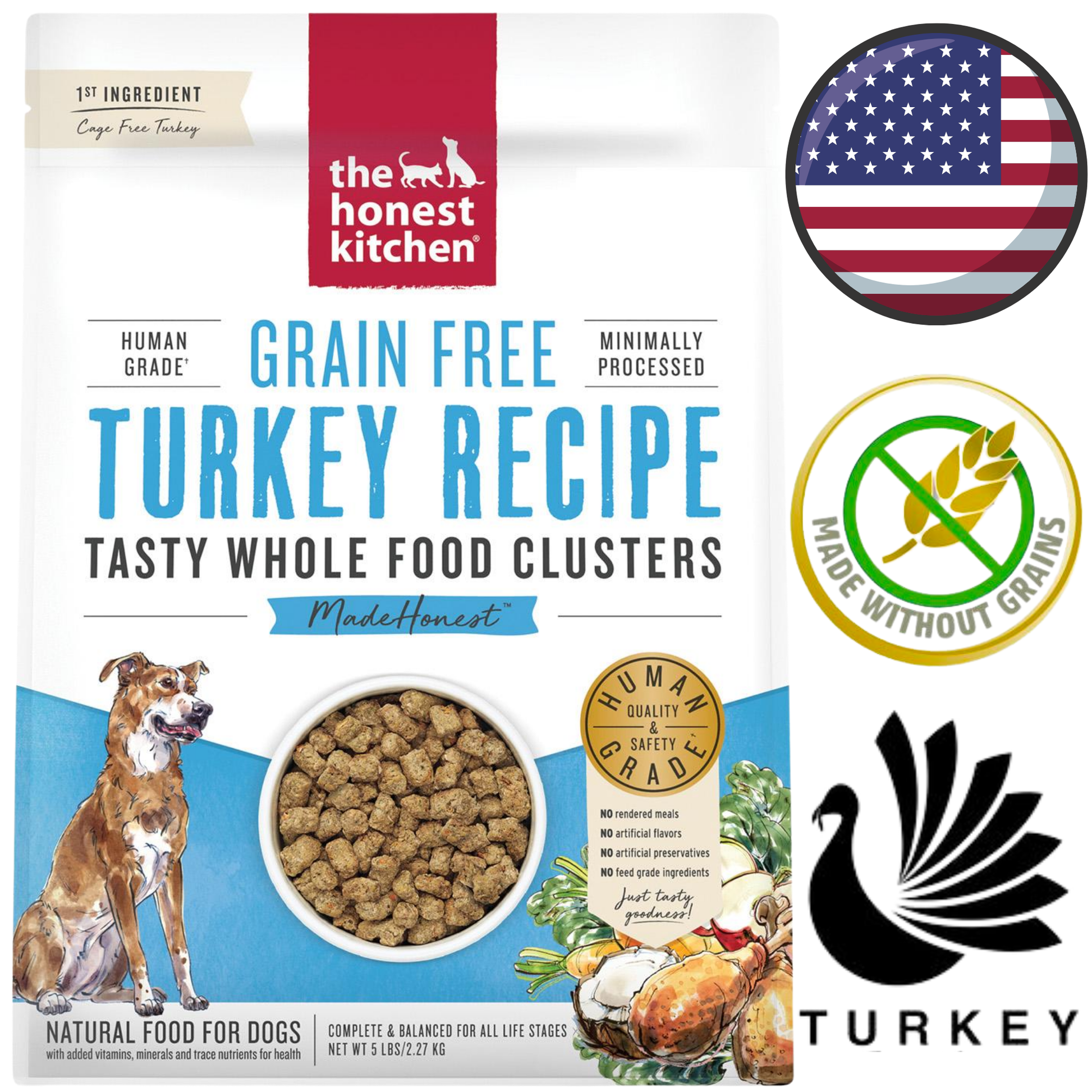 The Honest Kitchen - Grain Free Whole Food Clusters Turkey Dog Food