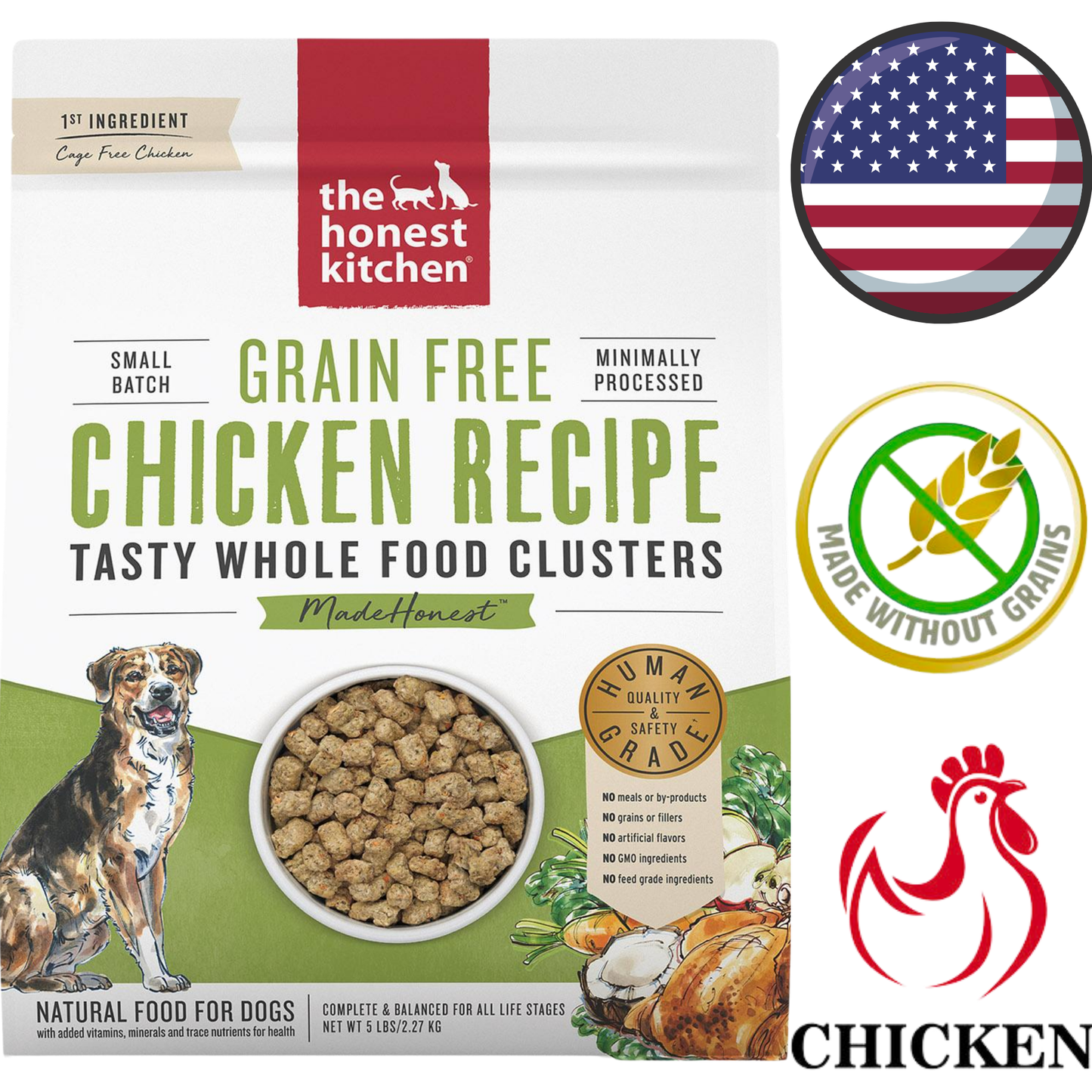 The Honest Kitchen - Grain Free Whole Food Clusters Chicken Dog Food