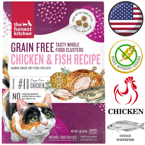 The Honest Kitchen - Grain Free Whole Food Clusters Chicken & Fish Cat Food