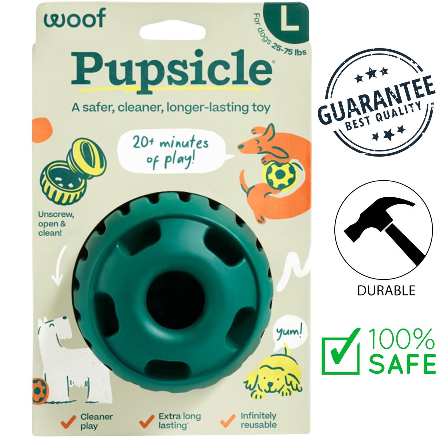 Woof - Pupsicle Green Dog Toy