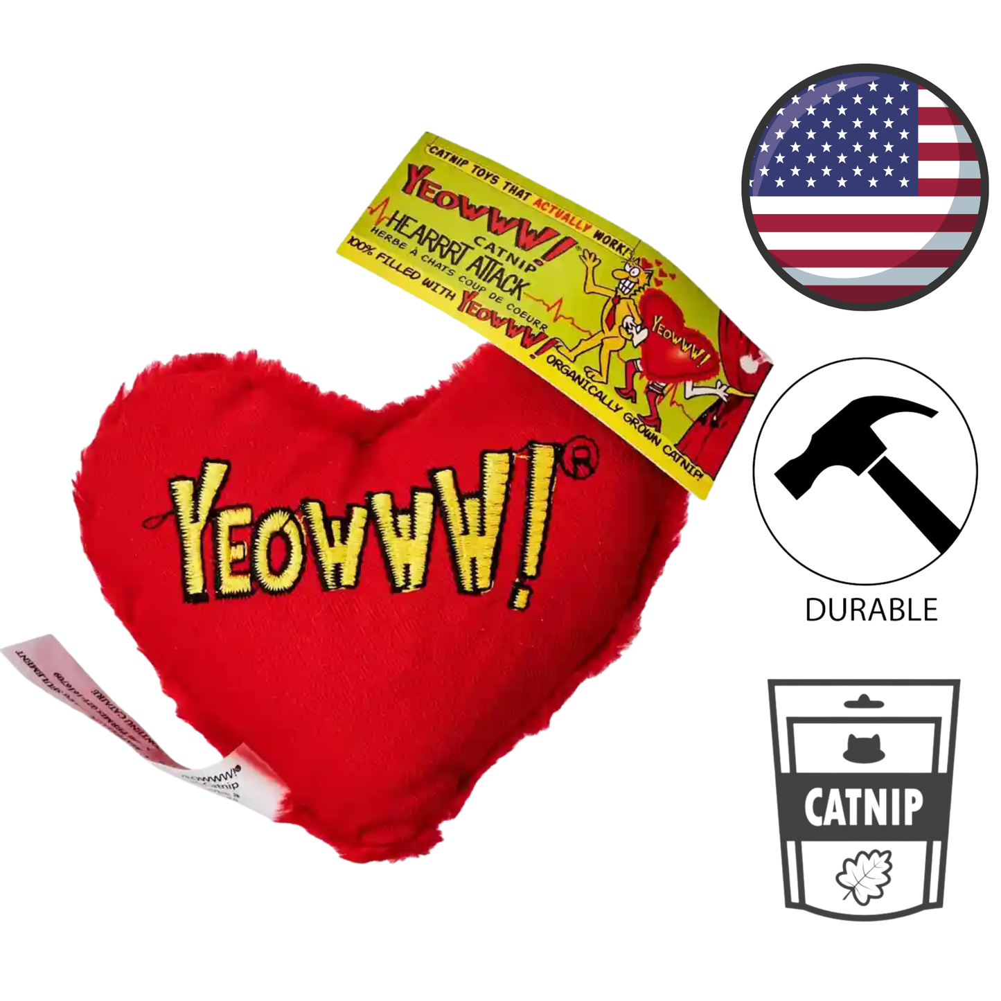 YEOWWW! - Catnip Hearrrt Attack Cat Toy