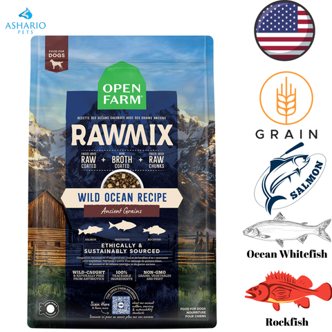 Open Farm - Nourriture sèche pour chiens RawMix aux céréales anciennes et à l'océan sauvage - 3,5 lb