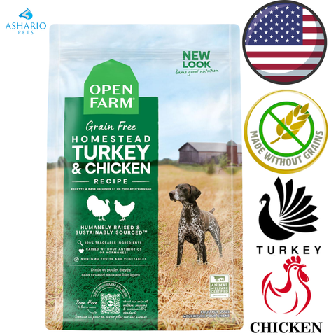 Open Farm - Croquettes pour chiens sans céréales à la dinde et au poulet - 4 lb