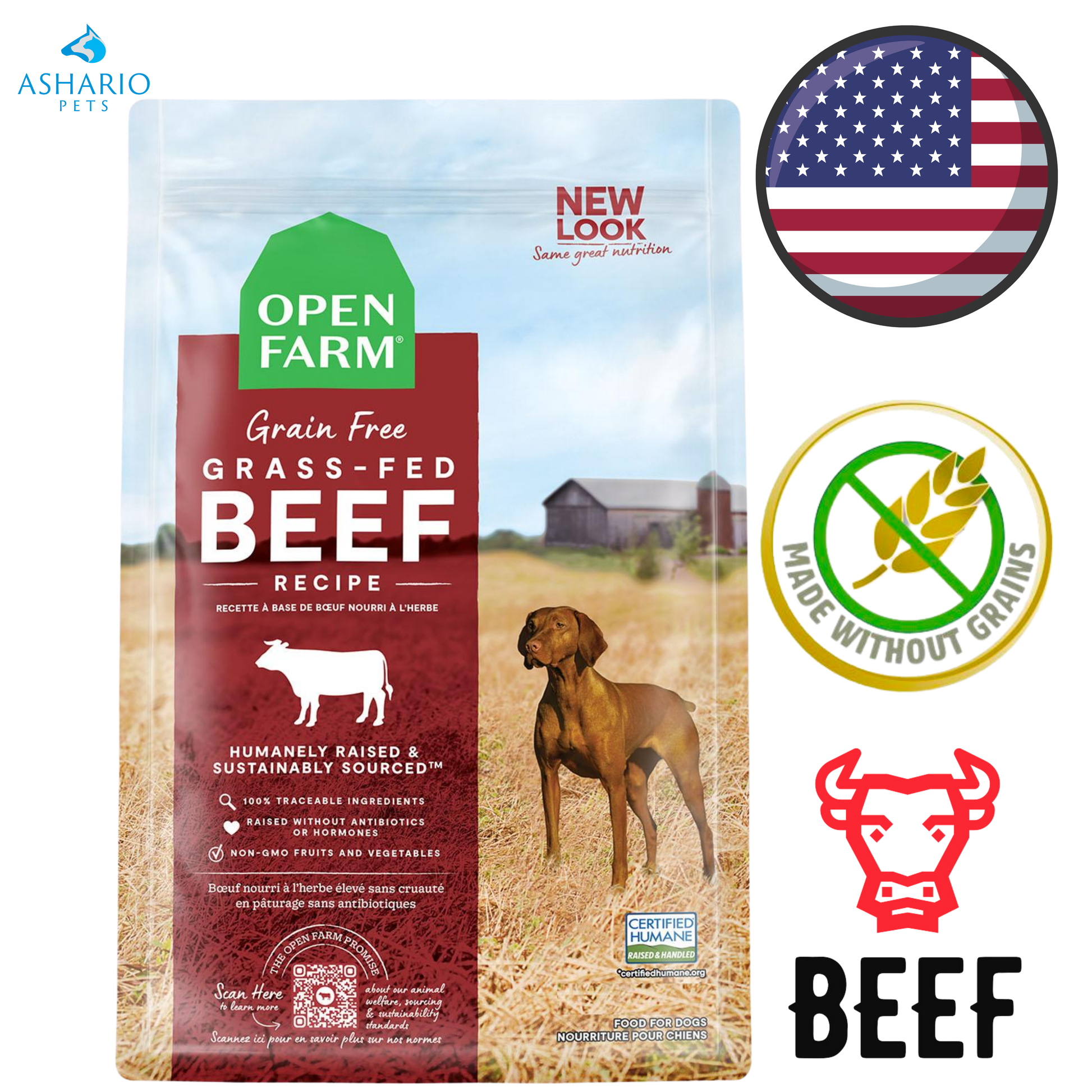 Open Farm - Grain Free Grass-Fed Beef Dry Dog Food — main