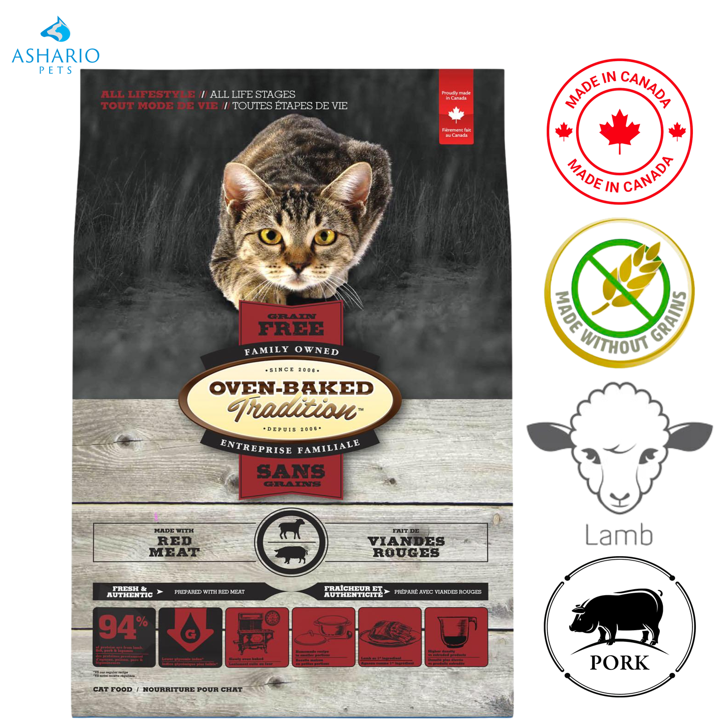 Oven-Baked Tradition - Croquettes pour chats sans céréales à la viande rouge - 5 lb