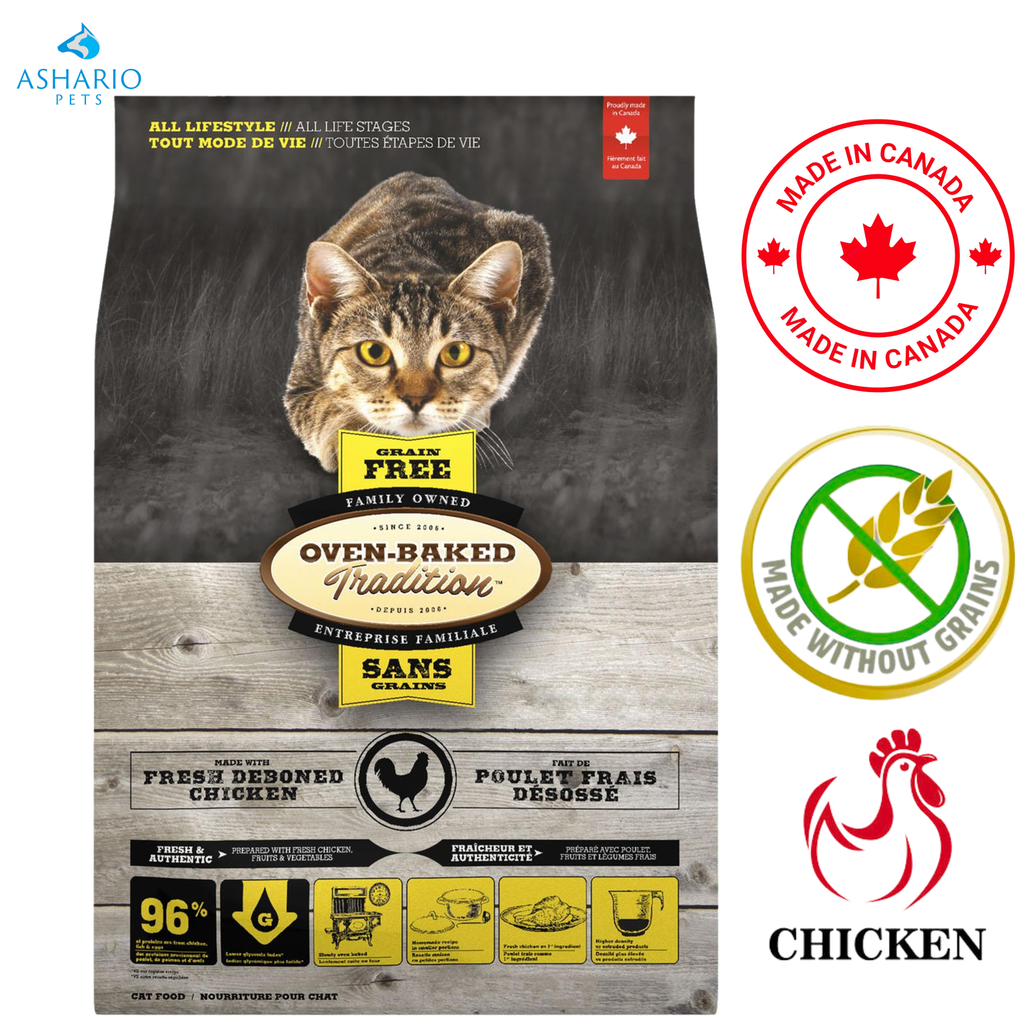 Oven-Baked Tradition - Croquettes pour chats au poulet sans céréales - 5 lb