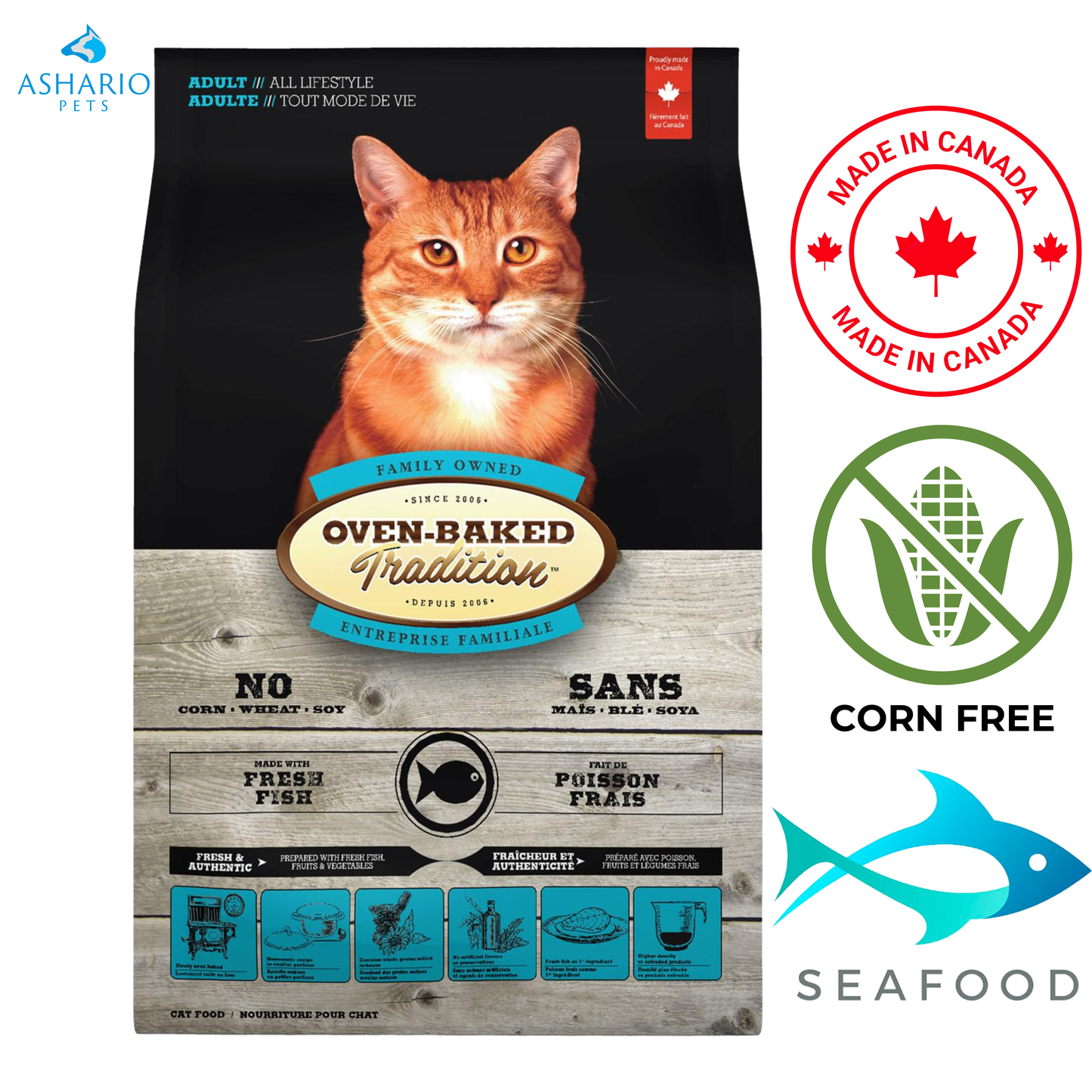 Oven-Baked Tradition - Croquettes pour chat adulte au poisson - 5 lb
