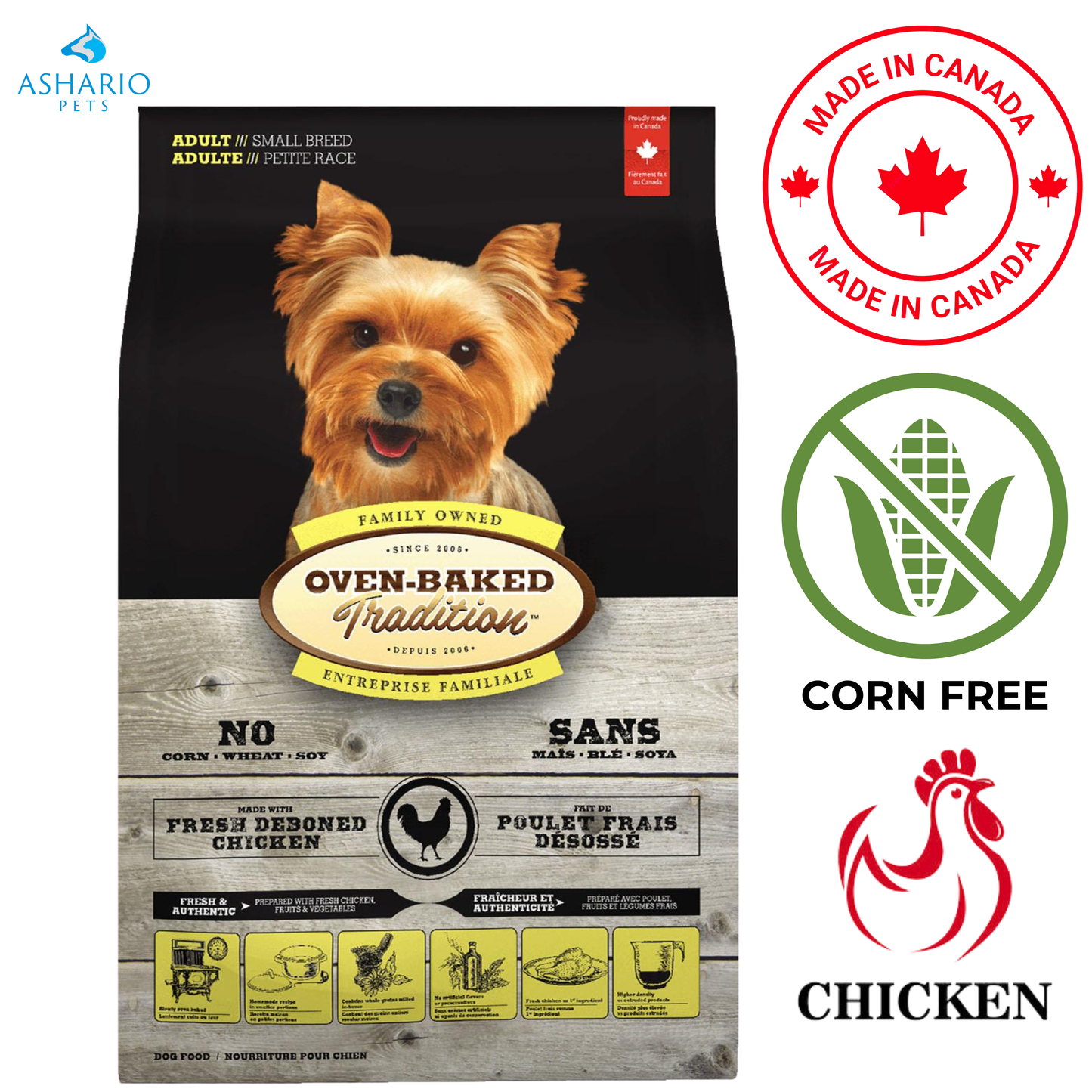 Oven-Baked Tradition - Croquettes au poulet pour chiens adultes de petite race - 5 lb