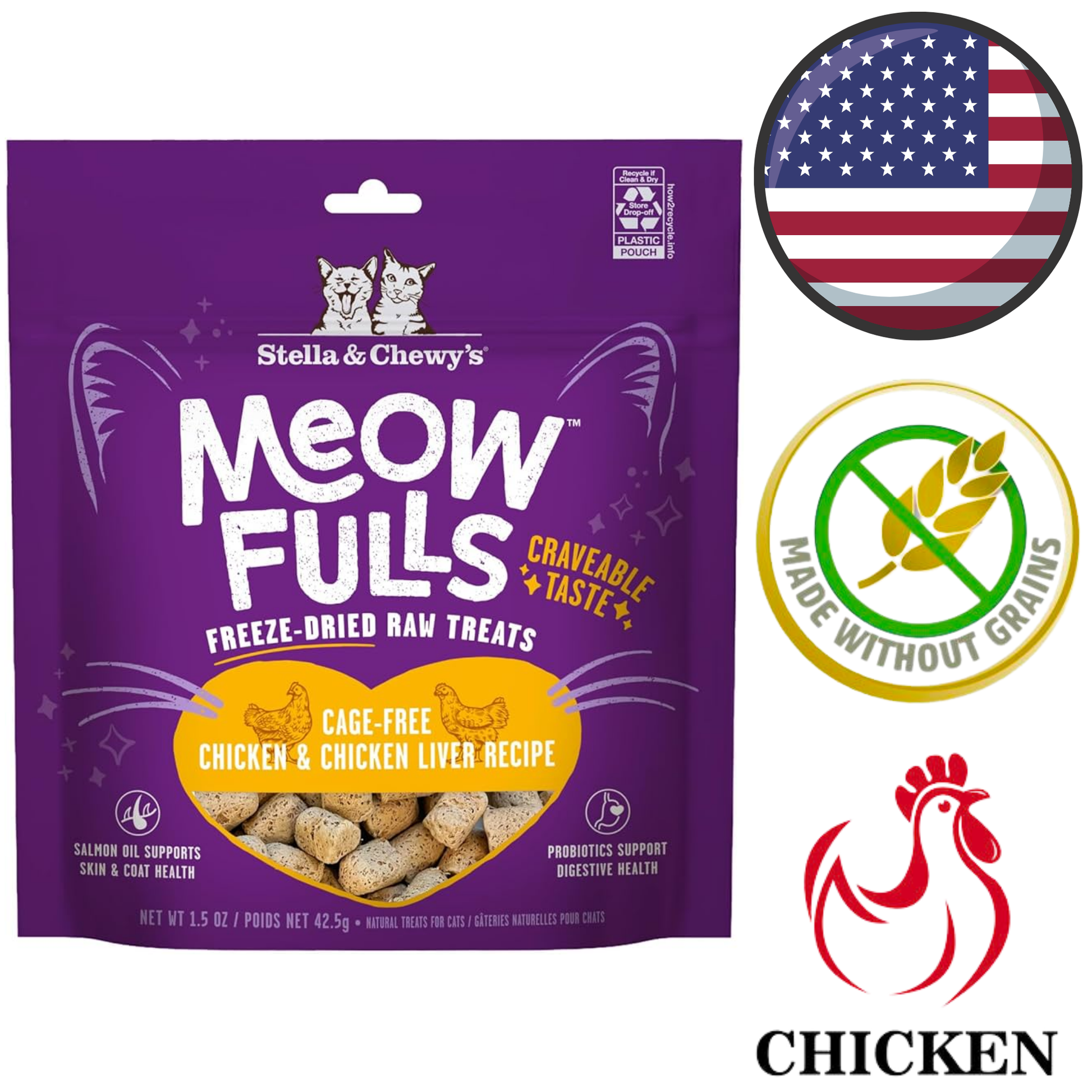 Stella & Chewy's - Meowfulls Chicken Freeze Dried Cat Treats — main
