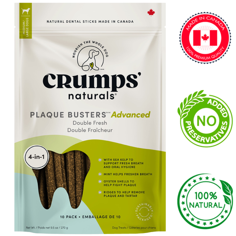 Crumps' Natural - Plaque Busters Advanced Double Fresh Dental Sticks With Sea Kelp & Mint Dog Treats — main