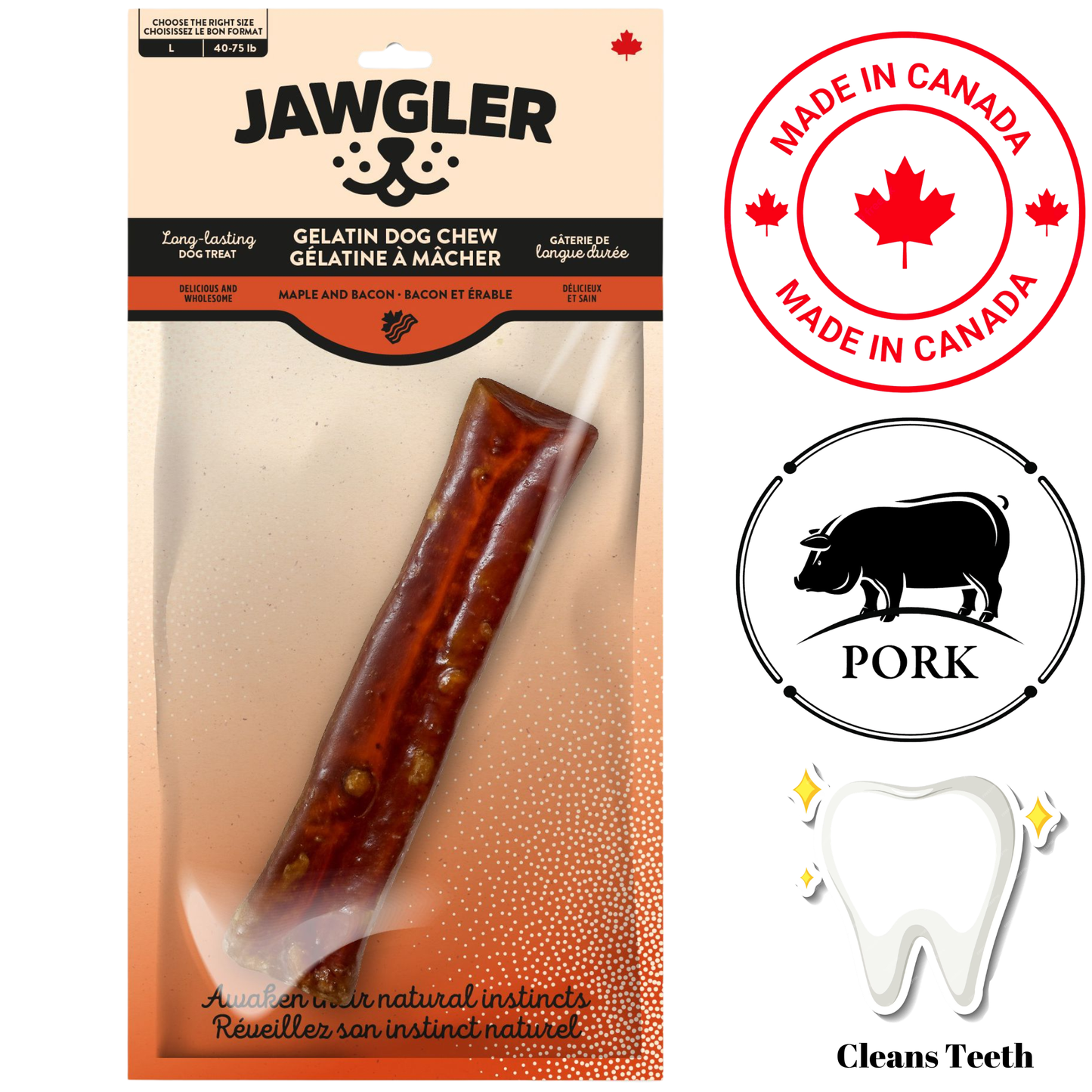 Jawgler - Bacon & Maple Gelatin Dog Chew — main