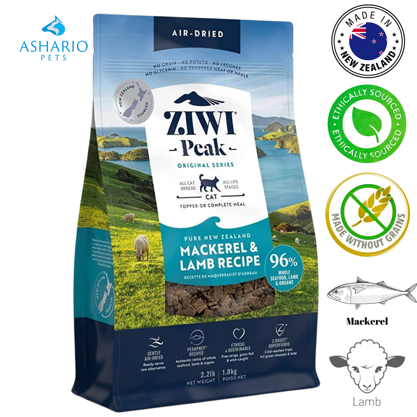 ZIWI - Mackerel & Lamb Air Dried Cat Food