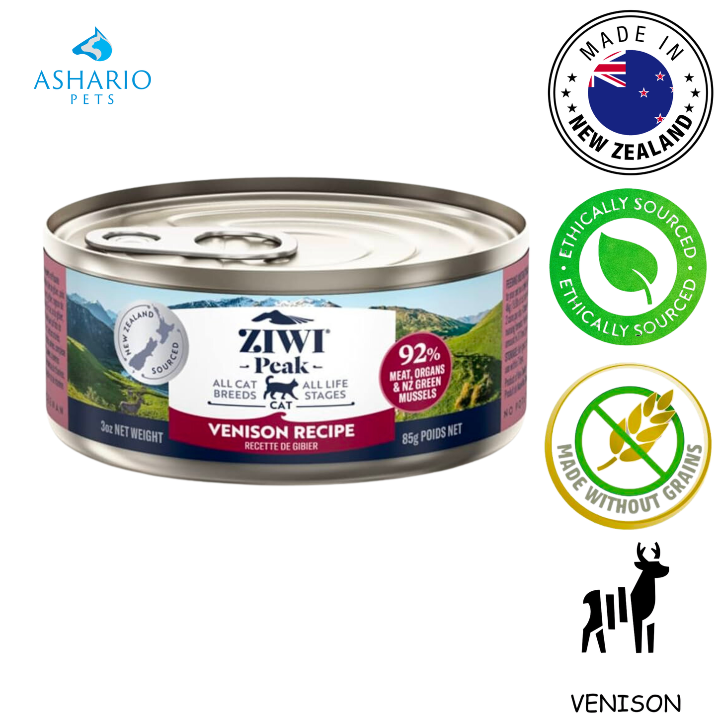 ZIWI - Nourriture en conserve pour chats au chevreuil - 3 oz